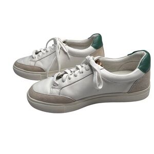 Birdies The Cardinal White and Green Sneakers with Leopard Tongue Size 7.5